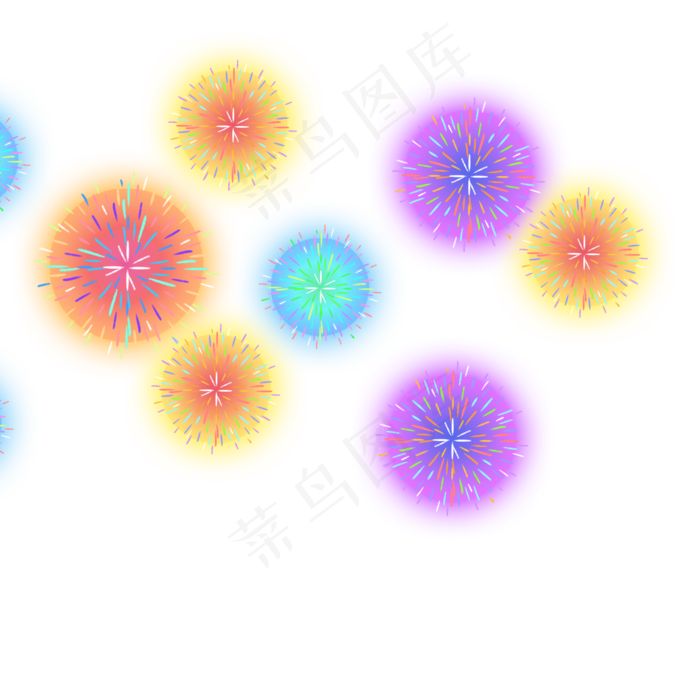 彩色烟花爆炸(2000X2000(DPI:300))psd模版下载