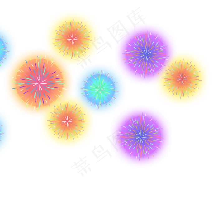 彩色烟花爆炸(2000X2000(DPI:300))psd模版下载