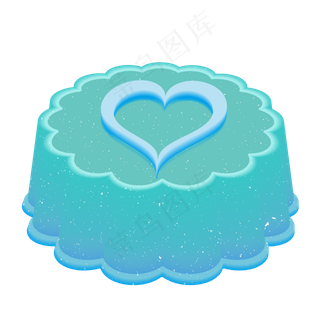 中秋月饼水蓝色冰皮