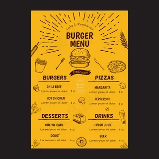 多彩餐厅菜单模板