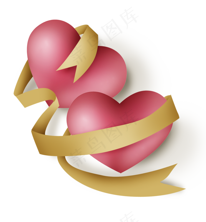 金色丝带和心形
