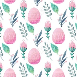 水彩画复活节图案
