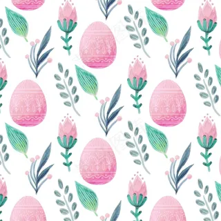 水彩画复活节图案