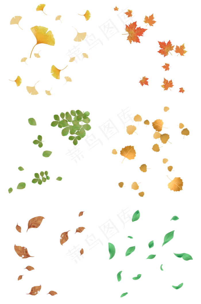 秋天落叶树叶合集(2000X3020(DPI:300))psd模版下载