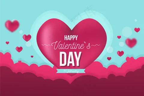 平坦的情人节背景