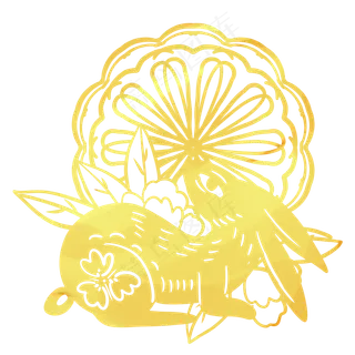 金色中秋节剪纸