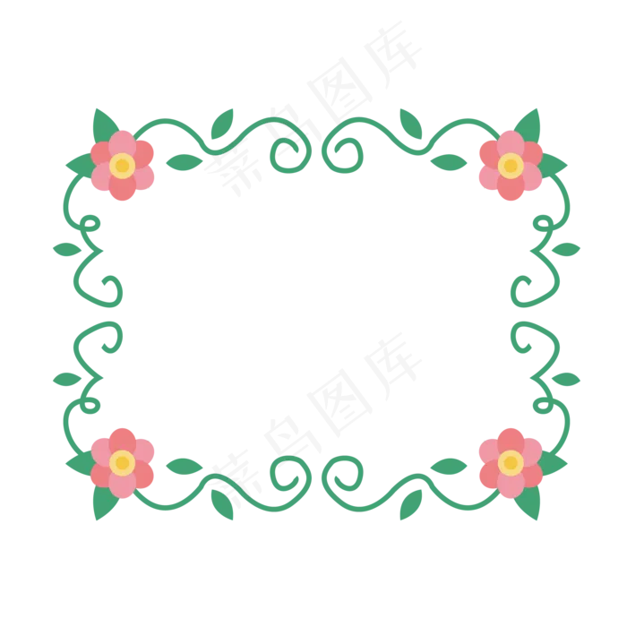 七夕节花朵植物方形边框(2000*2000px 300 dpi )ai矢量模版下载