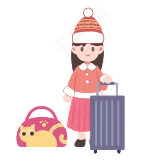 春运拉行李女孩
