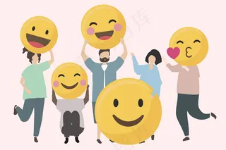 具有有趣和快乐表情的人