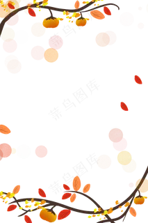 秋季柿子树边框