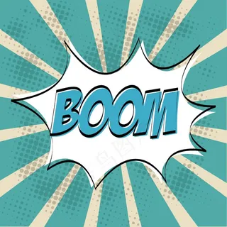 蓝色背景矢量插图上的波普艺术设计