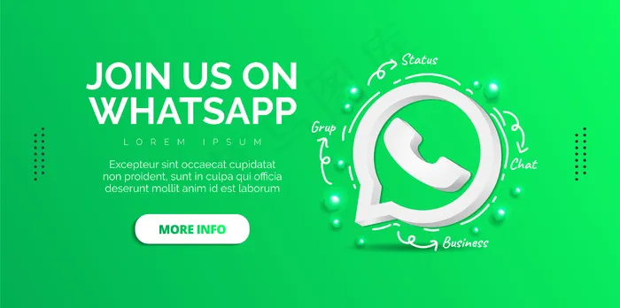绿色背景的Whatsapp社交媒体设计eps,ai矢量模版下载