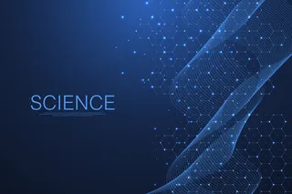 医学背景dna研究，分子，遗传学，基因组，dna链。遗传分析艺术概念与六边形，波，线，点。生物技术网络概念分子、载体