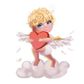 七夕抱爱心天使