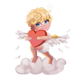 七夕抱爱心天使