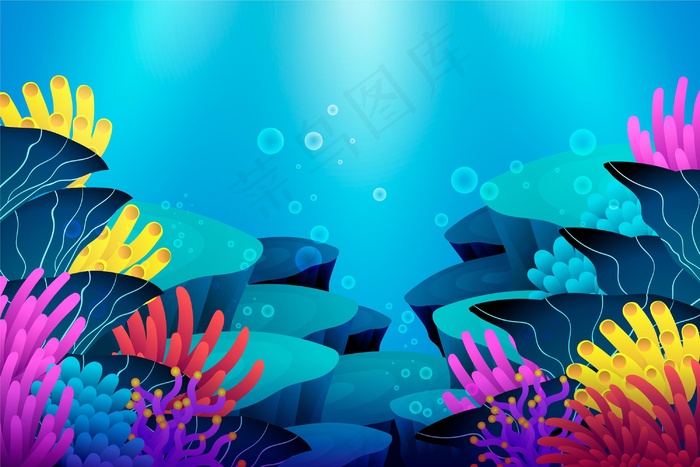 海底背景主题eps,ai矢量模版下载
