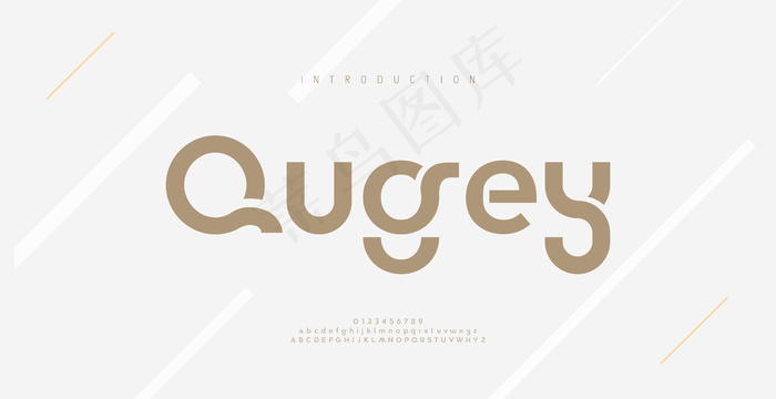 现代最小抽象字母字体。排版技术，电子，电影，数码，音乐，未来，标志创意字体。