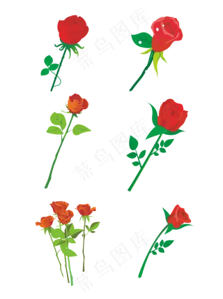 七夕情人节玫瑰花可商用元素