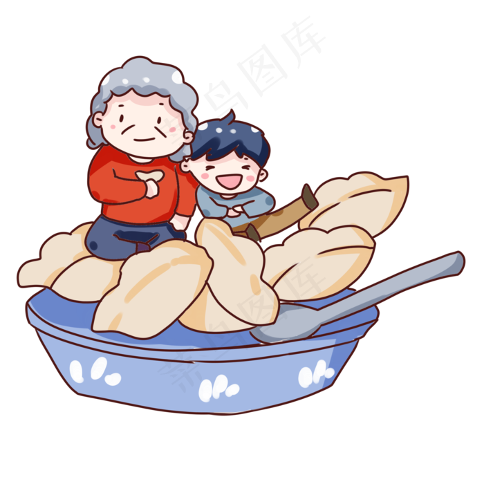 手绘卡通立冬吃饺子(2000X2000(DPI:300))psd模版下载
