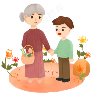 重阳节陪奶奶出门买菜