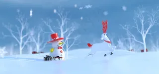 圣诞 雪人 驯鹿 雪地 场景