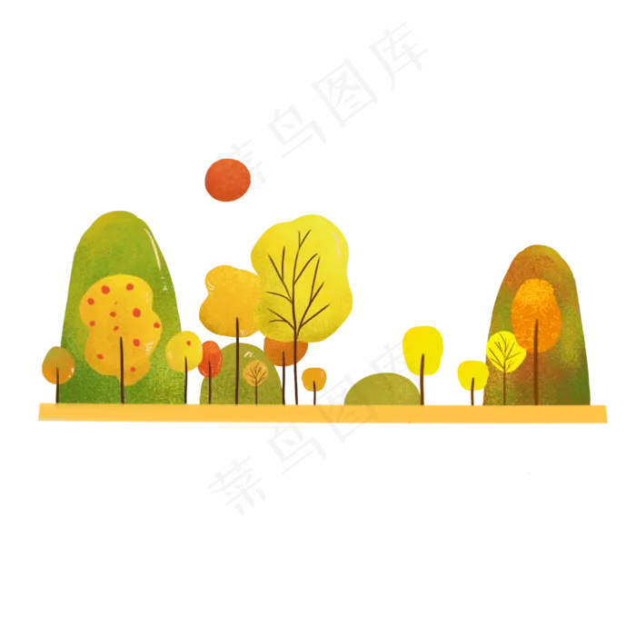 秋天植物树木景色(3000X3000(DPI:300))psd模版下载