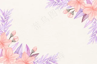 水彩花卉背景以柔和的颜色