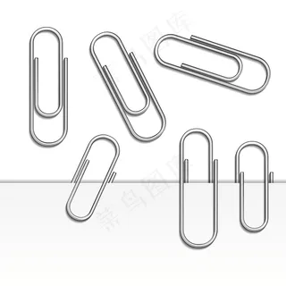 回形针组的矢量图解与纸上阴影的分离