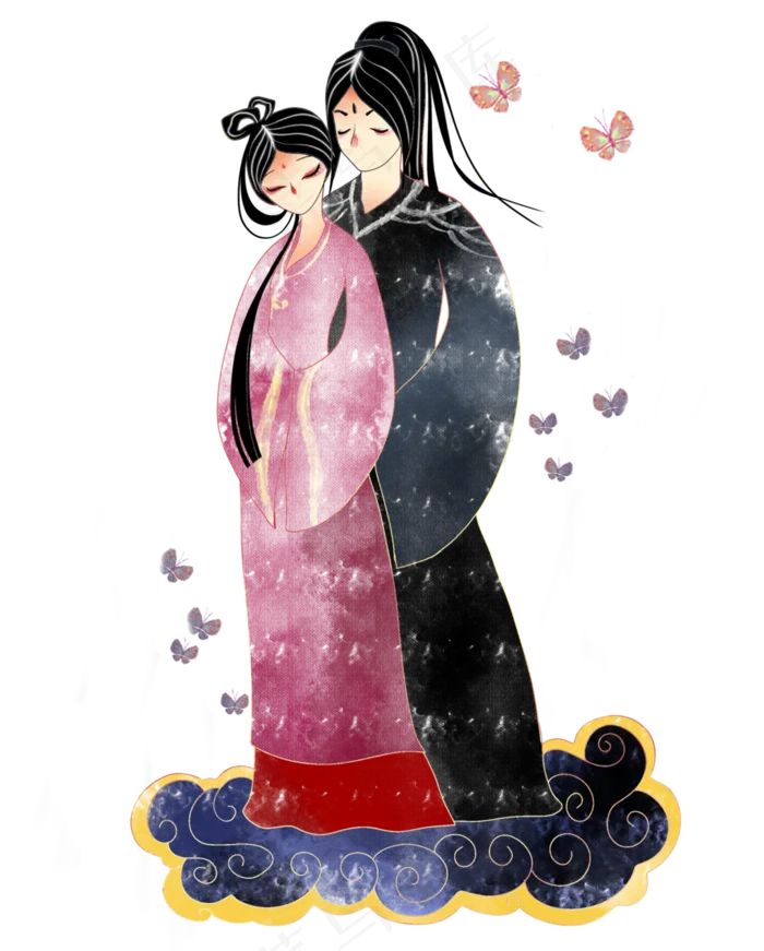 七夕古风牛郎织女(2549X3172(DPI:300))psd模版下载