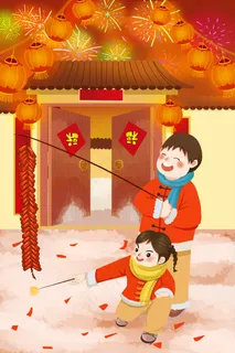 新年春节过节放鞭炮