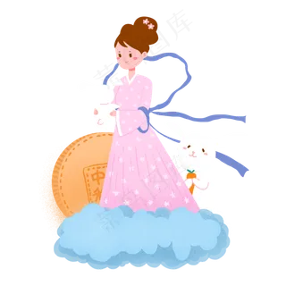 八月十五中秋节月饼节嫦娥兔子