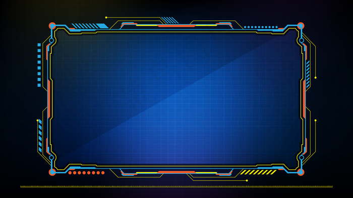 蓝色发光科技的抽象未来背景科幻框架hud uieps,ai矢量模版下载