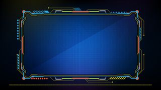 蓝色发光科技的抽象未来背景科幻框架hud ui