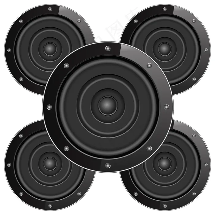 黑色声音扬声器，插图eps,ai矢量模版下载