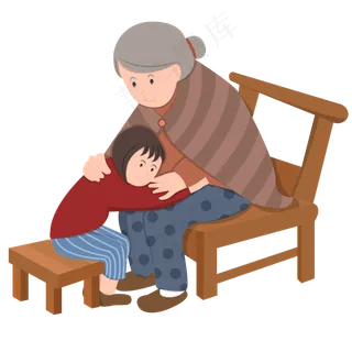 手绘矢量重阳节人物透明底免抠