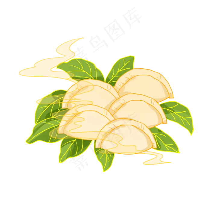 冬至绿叶上的饺子(3000X3000(DPI:299))psd模版下载