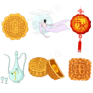 中秋节月饼嫦娥酒水