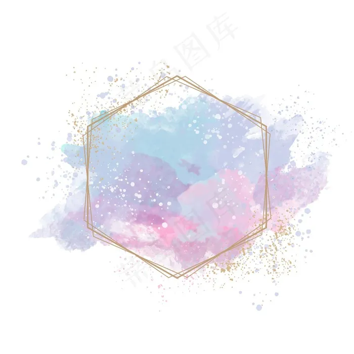 粉彩金框水彩eps,ai矢量模版下载
