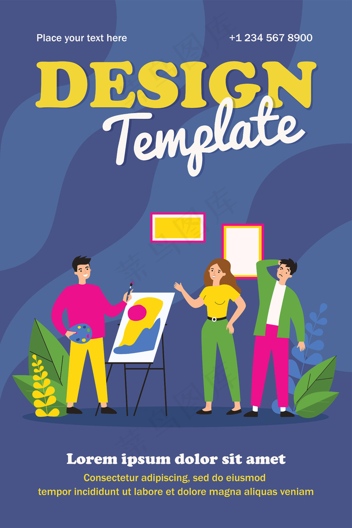 艺术学校学生在画室里画模板