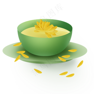 古风扁平菊花茶