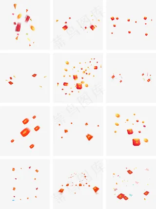 通用节日红色卡通风活动促销红包