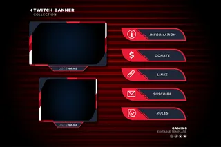 具有抽象形状模板的twitch面板集