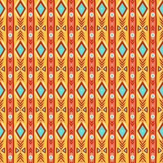 可爱的部落条纹黄蓝无缝图案