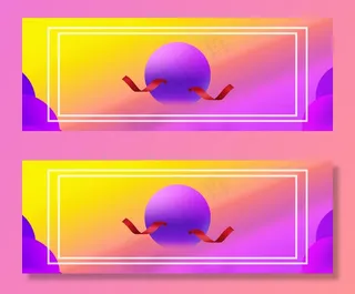 双12几何舞台紫色banner