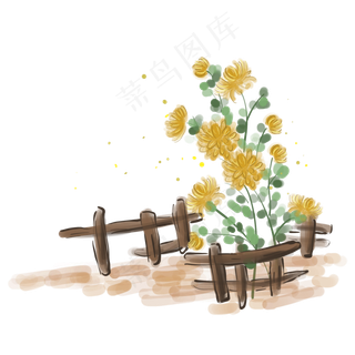 中秋节水墨菊花