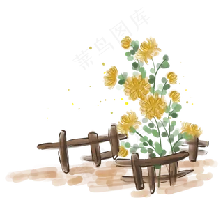 中秋节水墨菊花