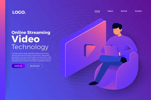 模拟网站登陆页概念人在线视频技术。举例说明。