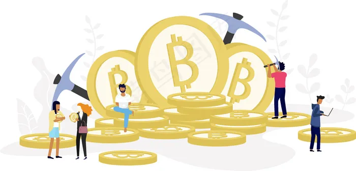 比特币区块链加密货币概念。eps,ai矢量模版下载