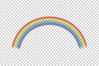 透明背景上的逼真彩虹效果。
