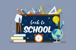 带着文具回到学校的背景